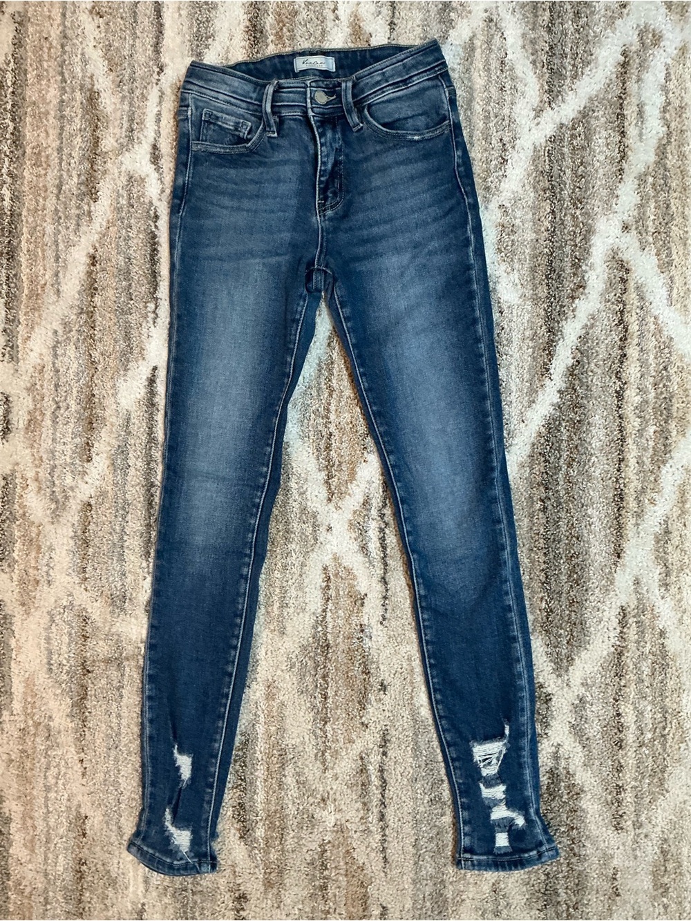 Signature Medium Blue Distressed Skinny Jeans